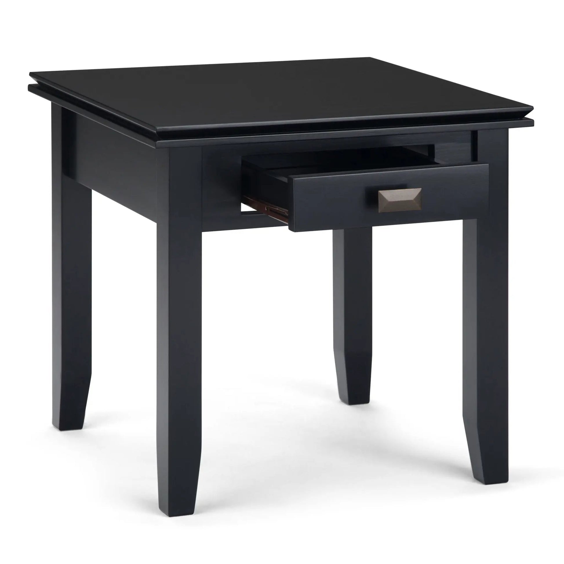 Artisan End Table black finish with 1-drawer and bronze pull by Unique Piece Furniture on Tampa Home & Garden Store