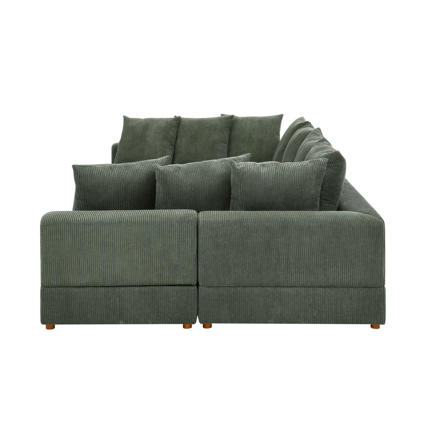 Haven 6 Piece Modular Sectional, emerald green corduroy, stationary by Unique Piece Furniture on Tampa Home & Garden Store