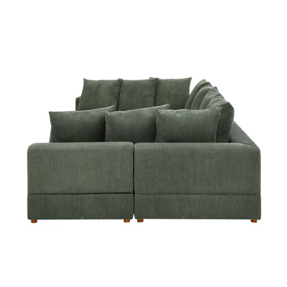 Haven 6 Piece Modular Sectional, emerald green corduroy, stationary by Unique Piece Furniture on Tampa Home & Garden Store