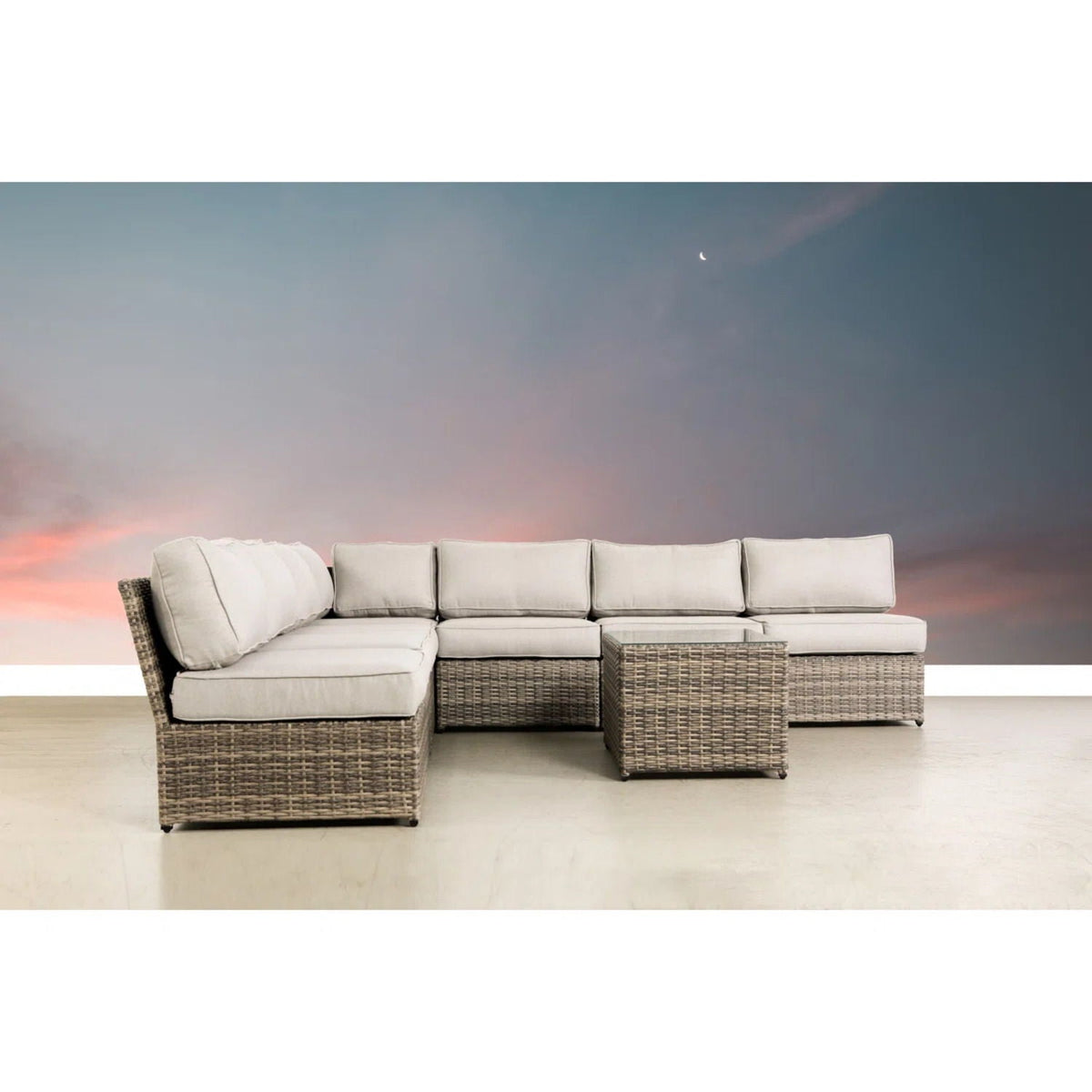 Comfortable patio rattan sectional with cushions, 2-piece outdoor by HouseOfZazla on Tampa Home & Garden Store