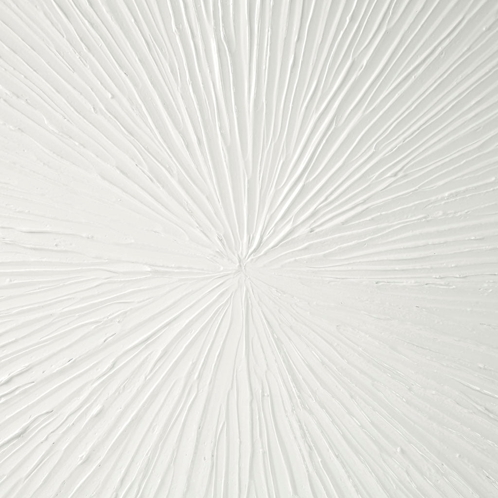 Luminous Burst Resin Wall Art in white gloss, abstract sunburst texture by HouseOfZazla on Tampa Home & Garden Store