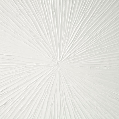 Luminous Burst Resin Wall Art in white gloss, abstract sunburst texture by HouseOfZazla on Tampa Home & Garden Store