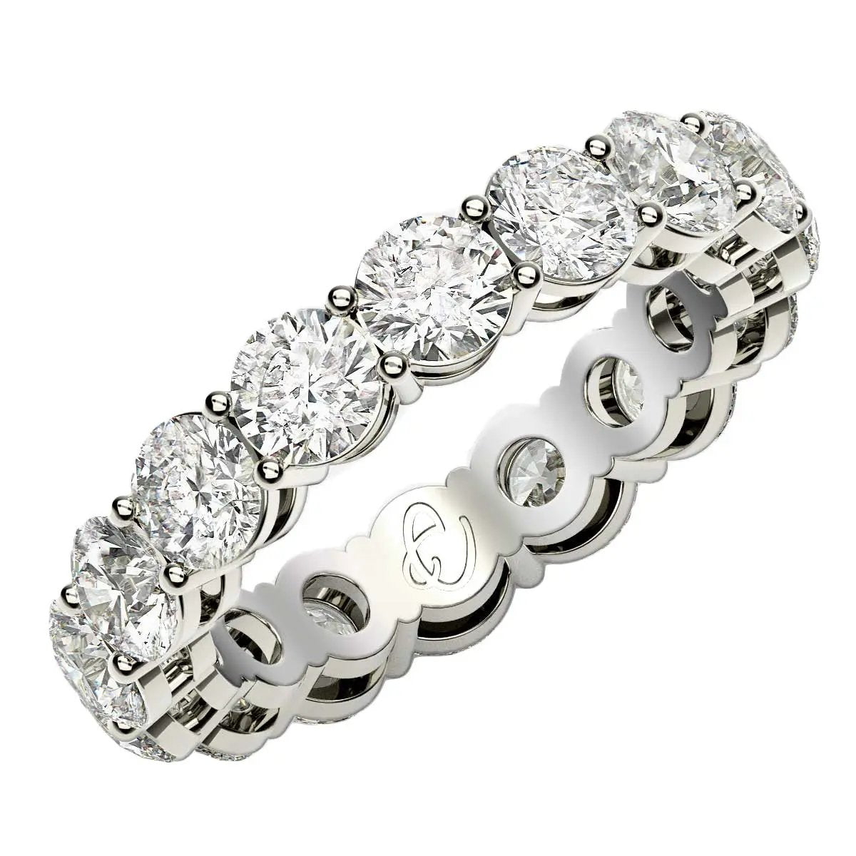 Round-cut lab grown diamond eternity ring in 14k white gold, 4 cttw FG/VS2, by Bids.com on Tampa Home & Garden Store