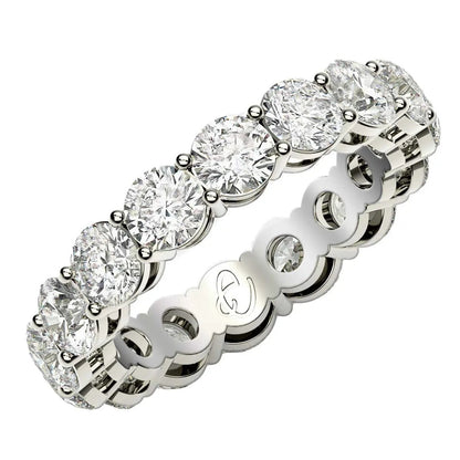 Round-cut lab grown diamond eternity ring in 14k white gold, 4 cttw FG/VS2, by Bids.com on Tampa Home & Garden Store
