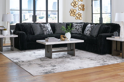 Midnight Madness Sectional and Jumbo Corduroy