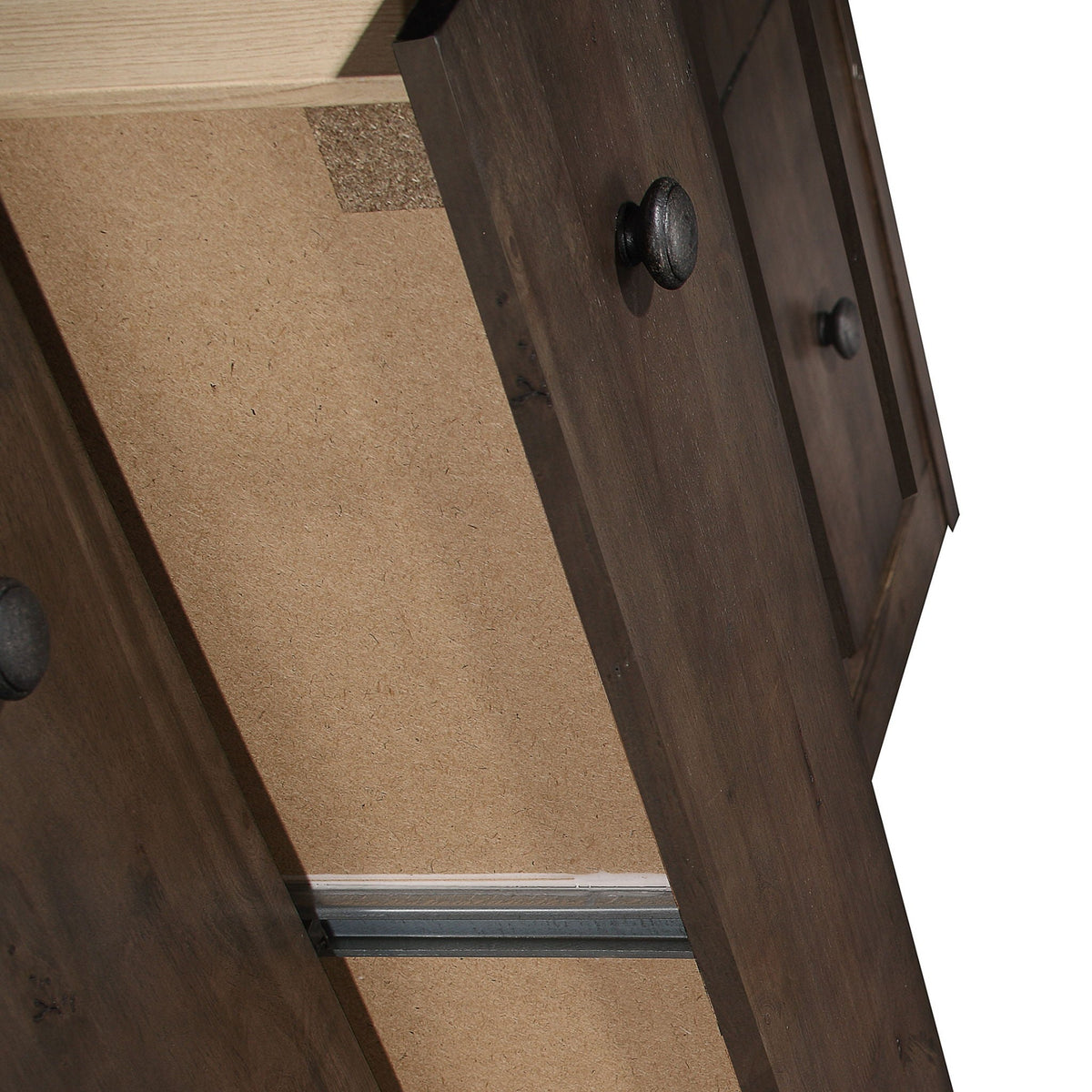 9 Drawer Dresser with Farmhouse Design in brown wood with round black knob pulls on Tampa Home & Garden Store