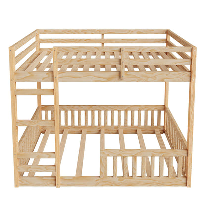 Stylish bunk bed with ladder and guardrails in natural wood by HouseOfZazla on Tampa Home & Garden Store