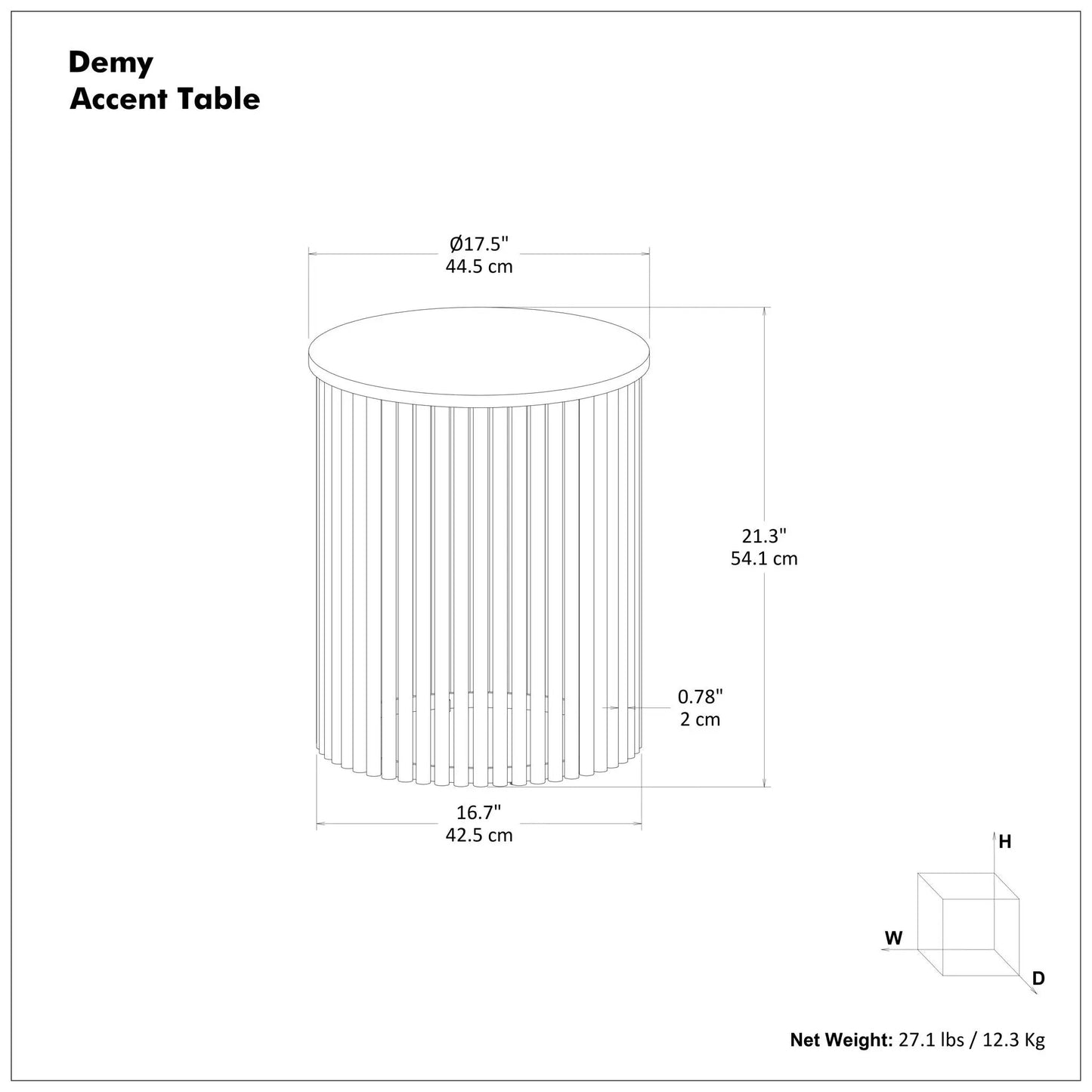 Demy Marble Accent Table with Sturdy Metal Base