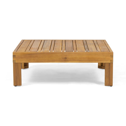 Brava X Back Corner Bench with Coffee Table, natural wood slatted top, 2pc set by HouseOfZazla on Tampa Home & Garden Store