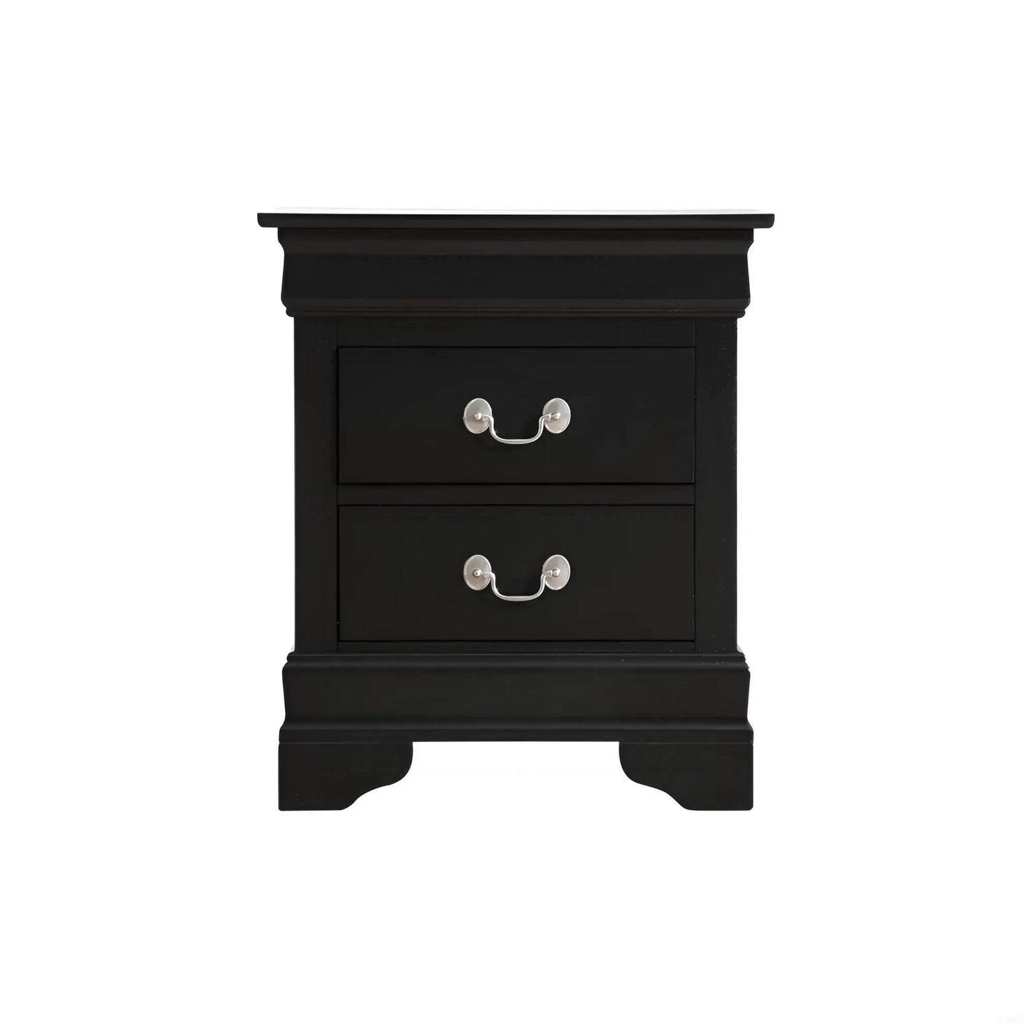 Traditional Style Nightstand by Unique Piece Furniture in black finish with silver hardware on Tampa Home & Garden Store