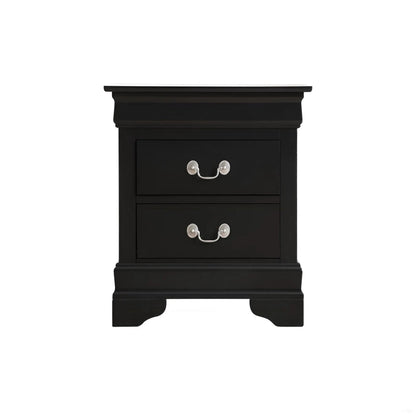 Traditional Style Nightstand by Unique Piece Furniture in black finish with silver hardware on Tampa Home & Garden Store