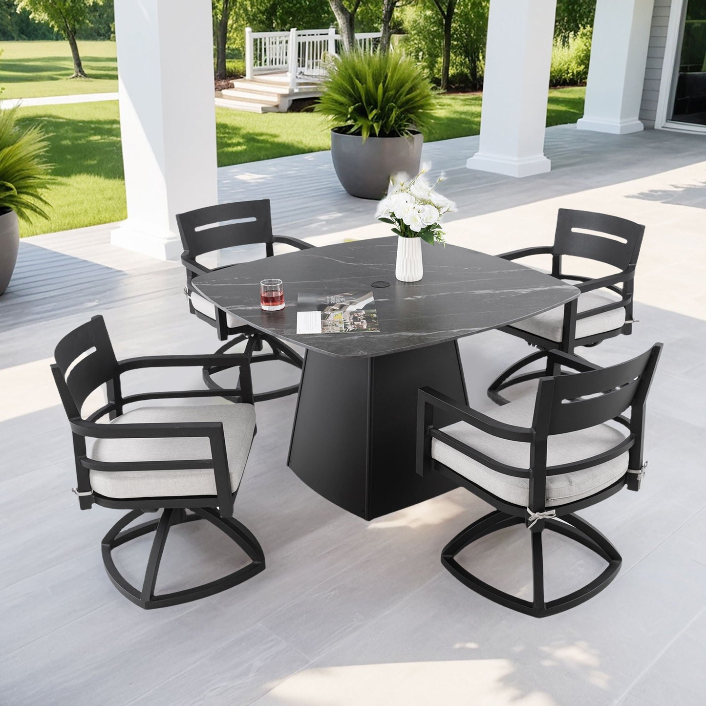 Outdoor Patio and Squircle Dining Table Set