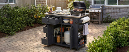 Extendable Outdoor Kitchen Island and Cart