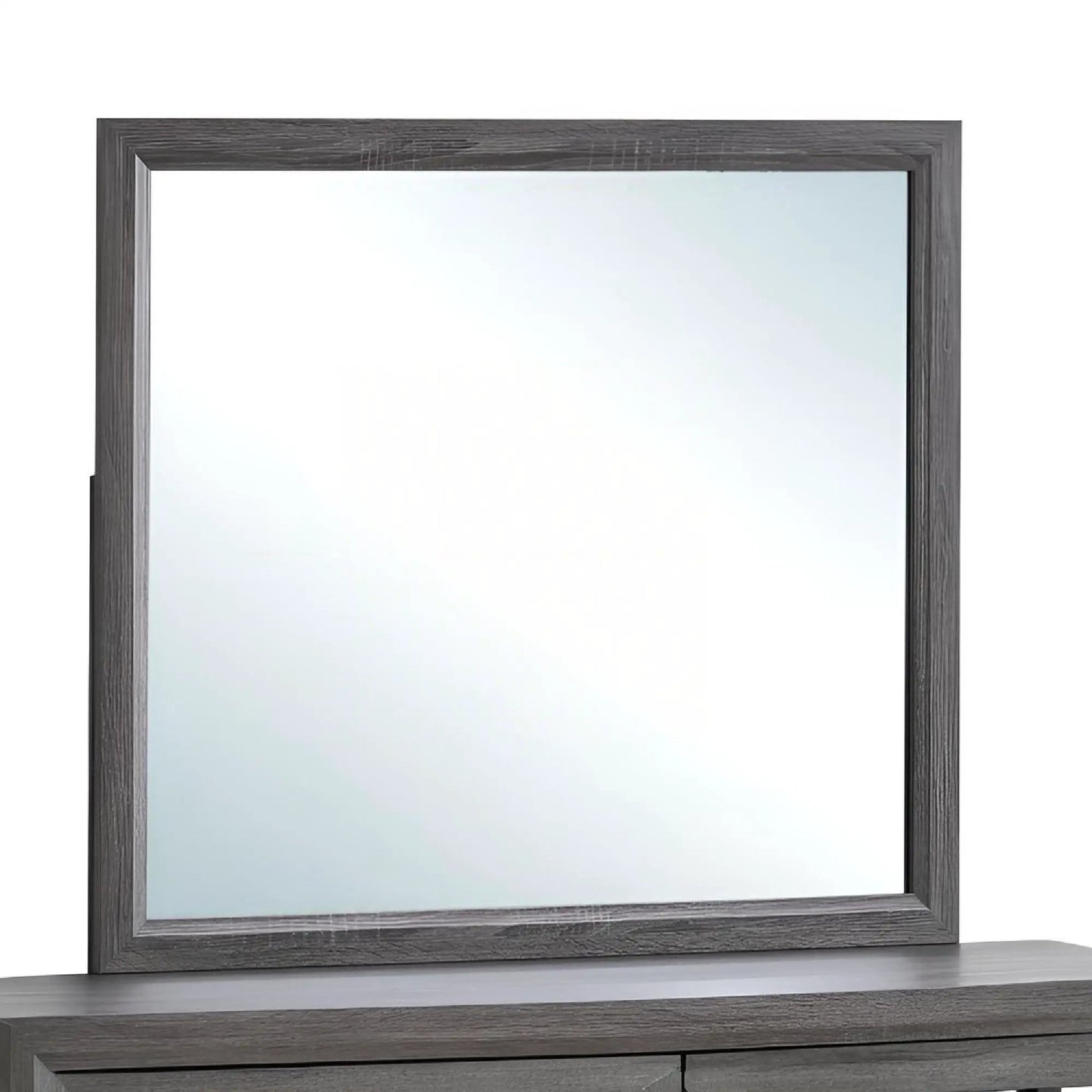 Glasgow mirror by Unique Piece Furniture, minimalist dark wood frame, low distortion glass on Tampa Home & Garden Store