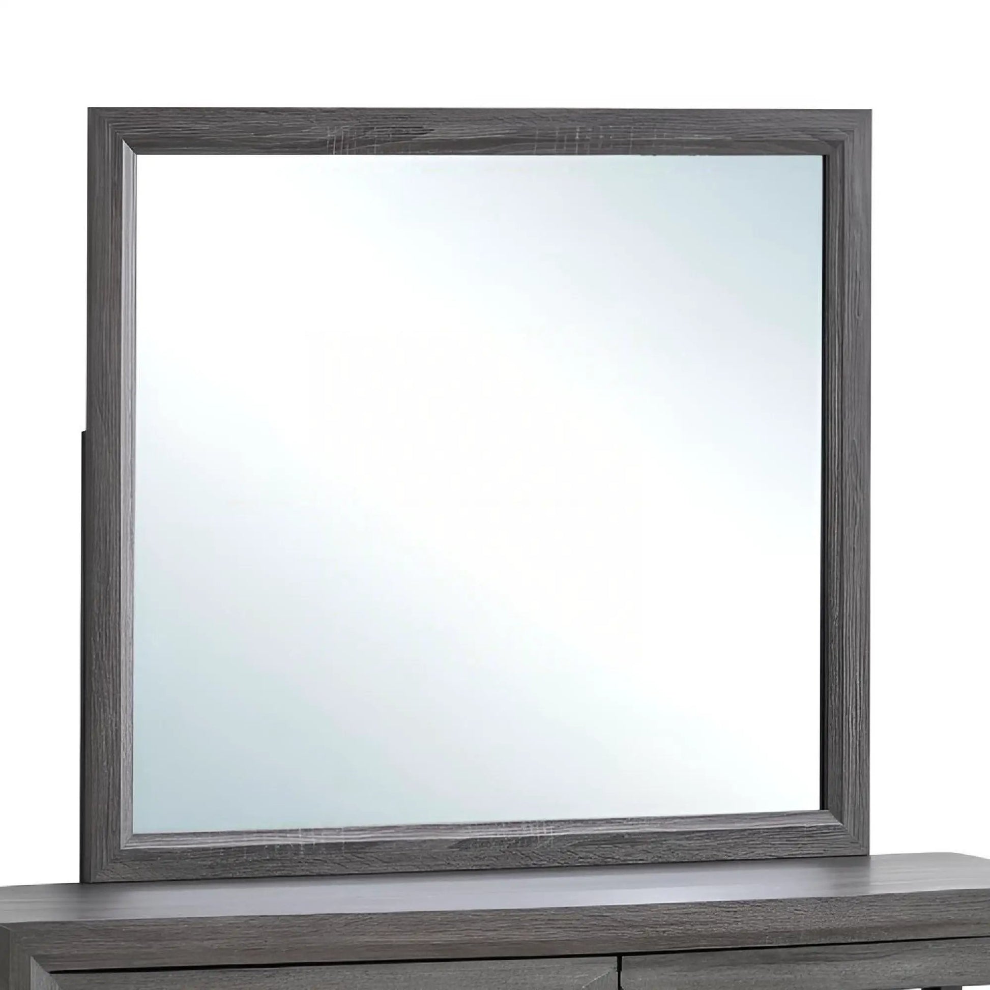 Glasgow mirror by Unique Piece Furniture, minimalist dark wood frame, low distortion glass on Tampa Home & Garden Store
