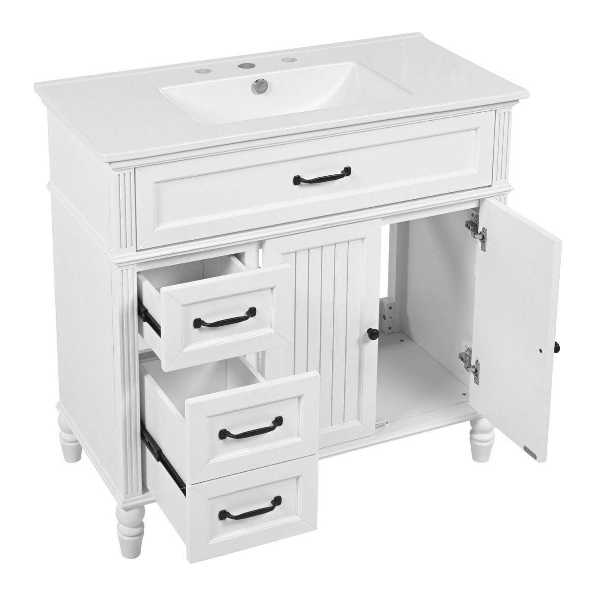 Bathroom vanity with sink and drawers white solid wood cabinet by HouseOfZazla on Tampa Home & Garden Store