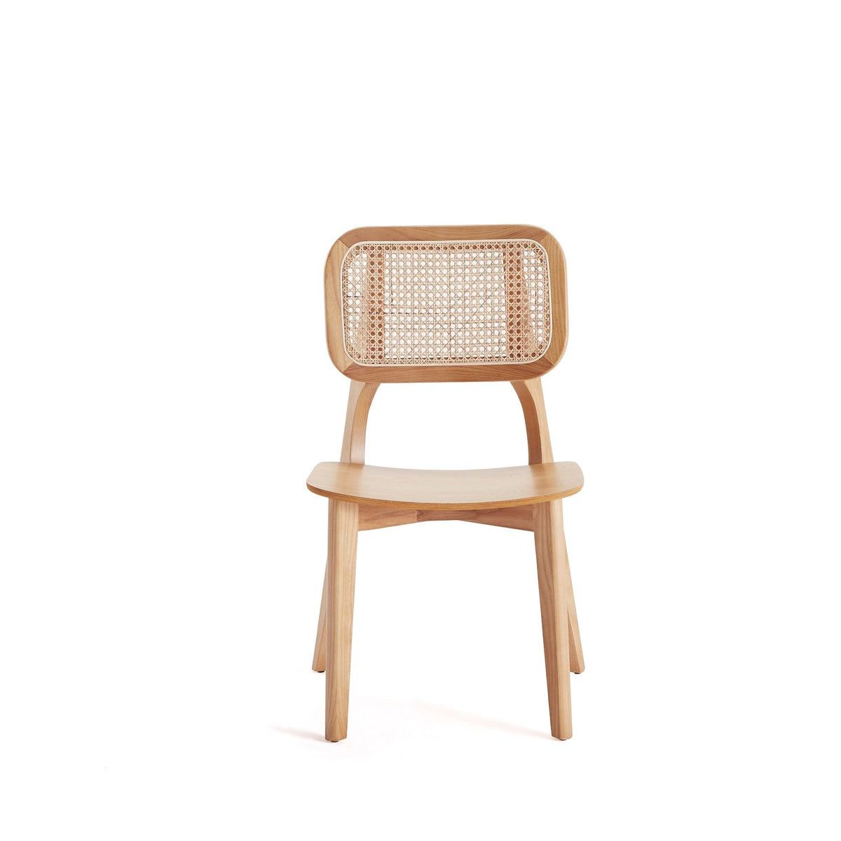 HouseOfZazla dining chair with cane backrest and solid wood frame in light brown on Tampa Home & Garden Store