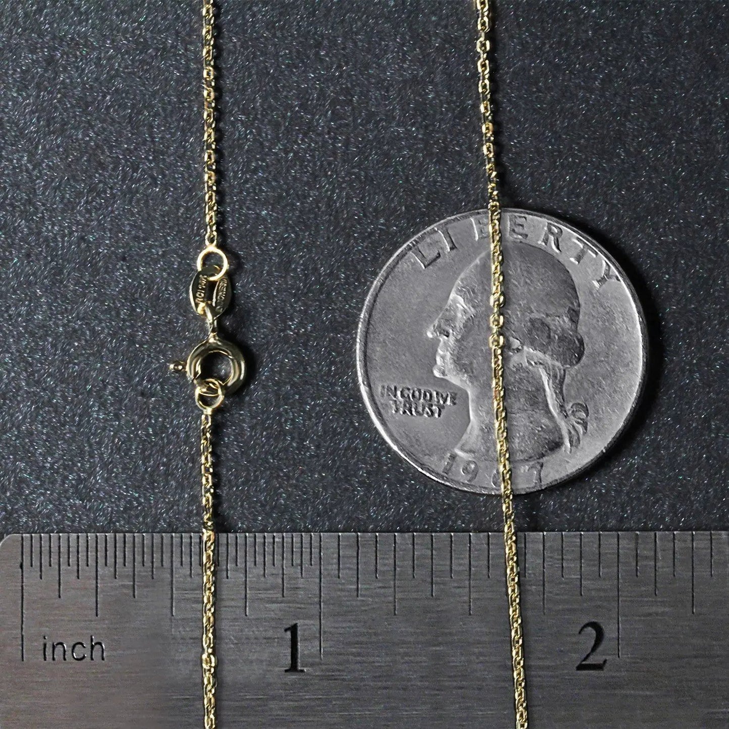 14k yellow gold diamond-cut cable link chain necklace 1.1mm Bids.com on Tampa Home & Garden Store