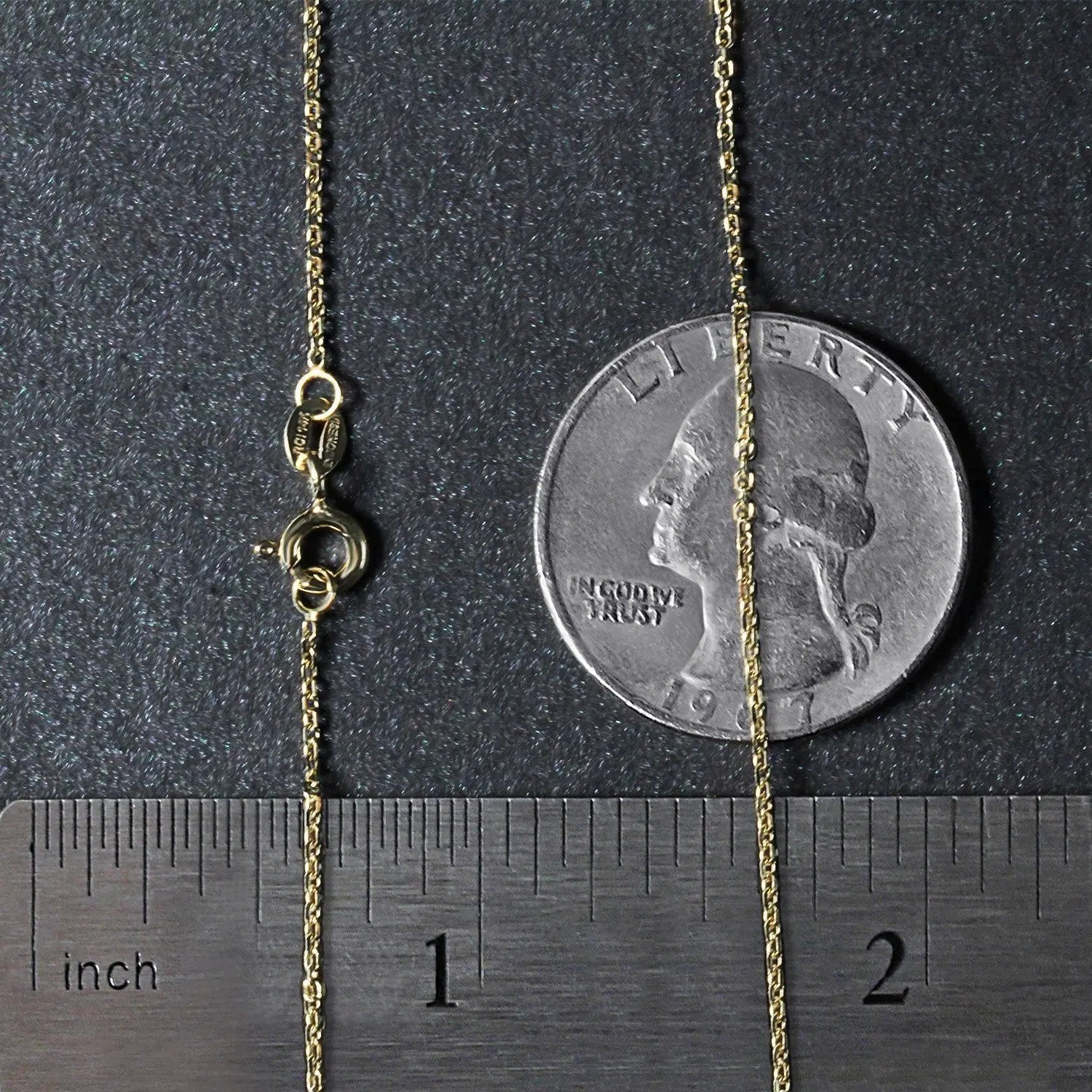 14k yellow gold diamond-cut cable link chain necklace 1.1mm Bids.com on Tampa Home & Garden Store