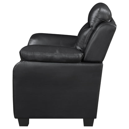 Eaton Black Padded Sofa and Tufted Backrest