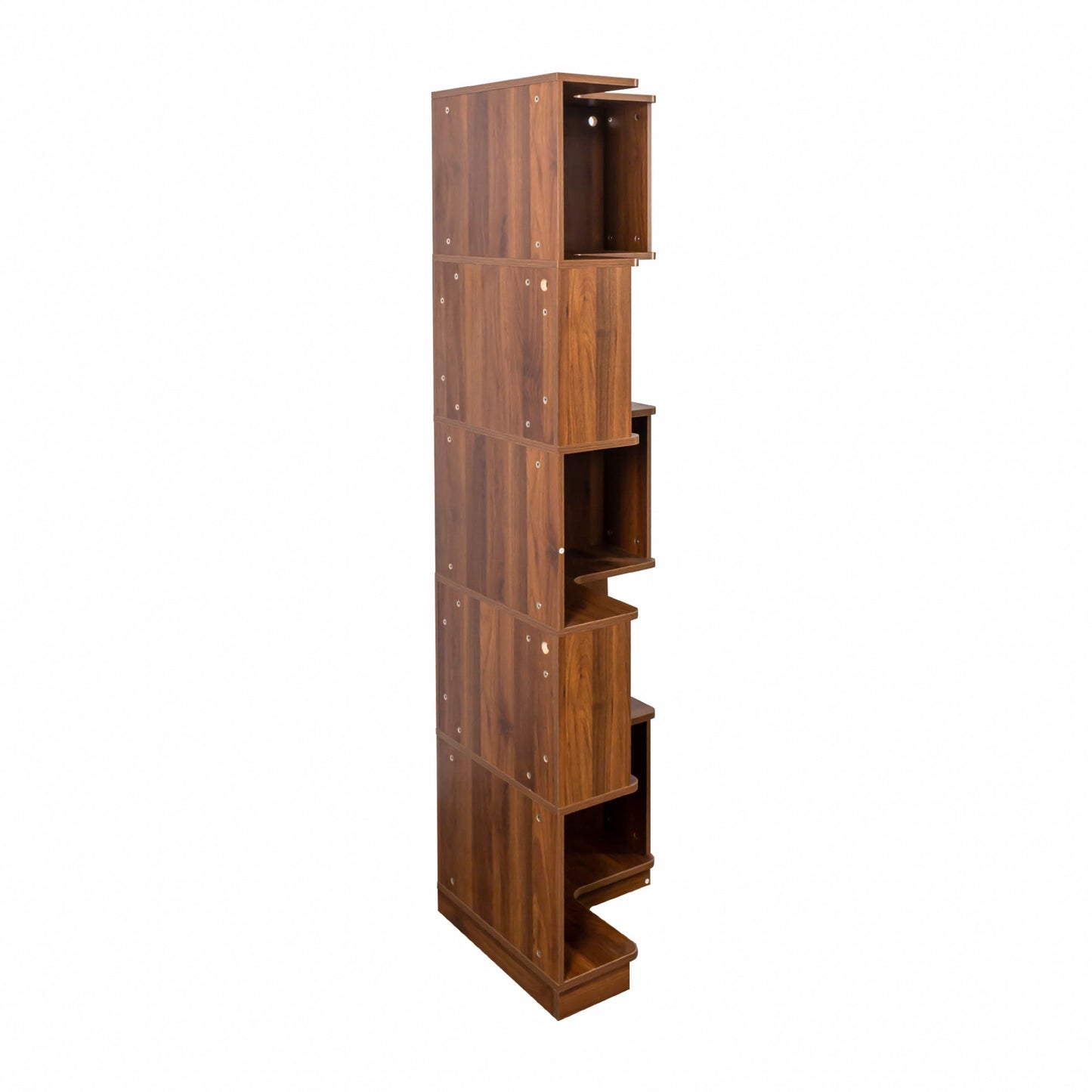 Corner Book Shelf 5 Tier Corner Bookshelf in warm walnut wood by HouseOfZazla on Tampa Home & Garden Store