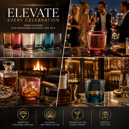 Six Tonal Lowball Whiskey Glasses For Daily Use