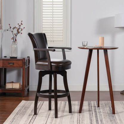 Pair Williams Swivel Bar Stool with Armrests, hardwood frame, bar height 28–30 in HouseOfZazla on Tampa Home & Garden Store