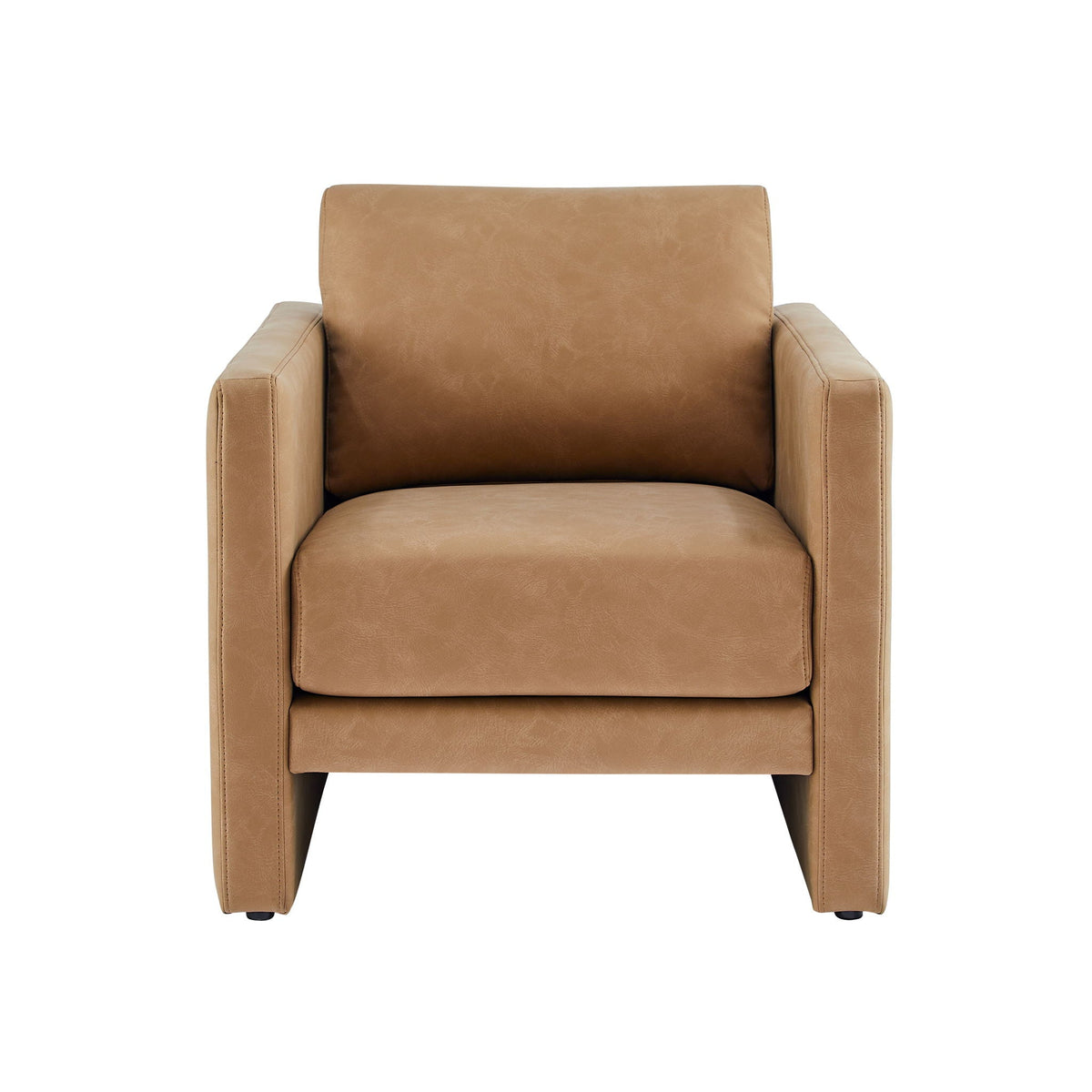 Tulo Arm Chair with Coil Spring Seating in tan leather by HouseOfZazla on Tampa Home & Garden Store