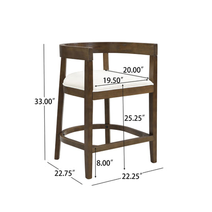 Modern rubberwood counter stool with upholstered cream seat by HouseOfZazla on Tampa Home & Garden Store