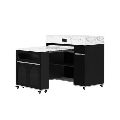 Extendable Table and Rolling Kitchen Island Cart