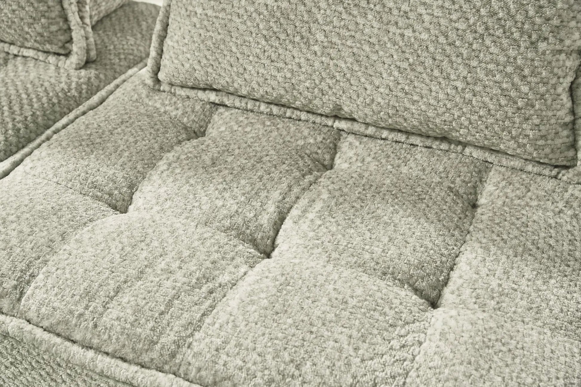 Bales Sectional stationary sofa in beige boucle fabric with cushions on Tampa Garden Store on Tampa Home & Garden Store