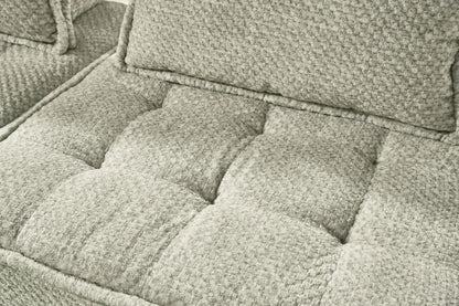 Bales Sectional stationary sofa in beige boucle fabric with cushions on Tampa Garden Store on Tampa Home & Garden Store