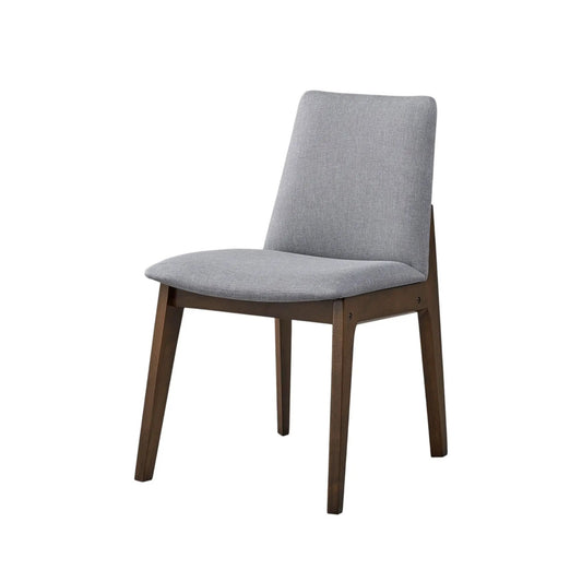 Kaela Side Chair set of 2, light gray fabric upholstered seat and back, wooden legs on Tampa Home & Garden Store