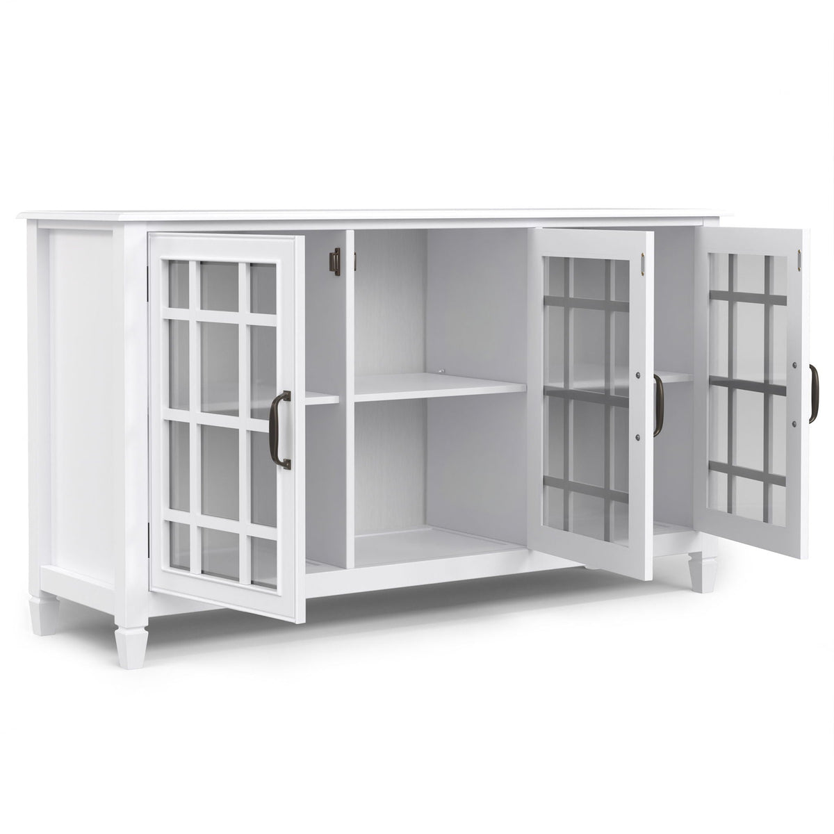 Traditional buffet cabinet with adjustable glass shelves, white finish, HouseOfZazla on Tampa Home & Garden Store
