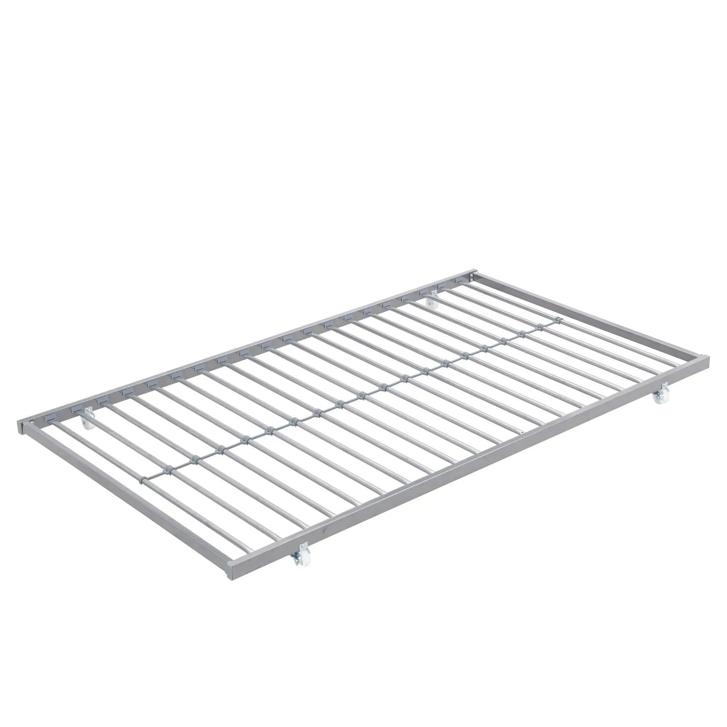 Bunk bed with trundle frame by Unique Piece Furniture in silver with slats and casters on Tampa Home & Garden Store