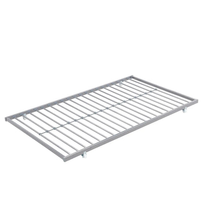 Bunk bed with trundle frame by Unique Piece Furniture in silver with slats and casters on Tampa Home & Garden Store