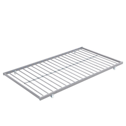 Bunk Bed With Trundle metal frame in silver finish with slatted base and caster wheels on Tampa Home & Garden Store
