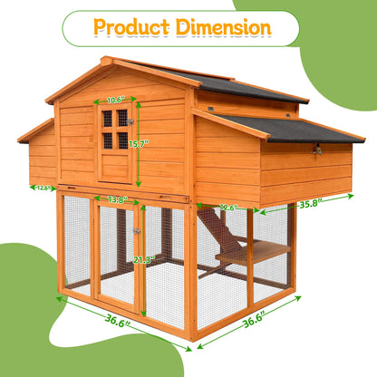 Outdoor Wooden Chicken House and Nesting Box
