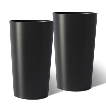 Planter For Outdoor black brushed-metal cylindrical planters, set of 2, HouseOfZazla on Tampa Home & Garden Store