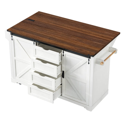 72 Inch Farmhouse Kitchen Island and Storage
