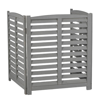 Solid Wood and Air Conditioner Privacy Fence