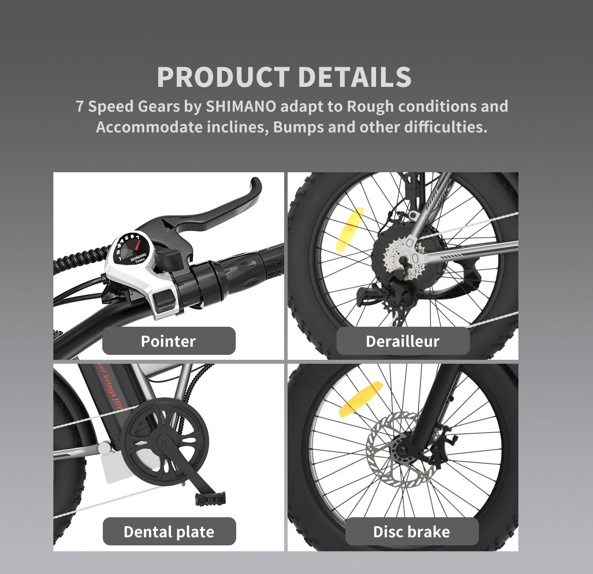 UpTrend Deals foldable electric fat-tire bike 20in with shifter, derailleur, crank, disc brake on Tampa Home & Garden Store