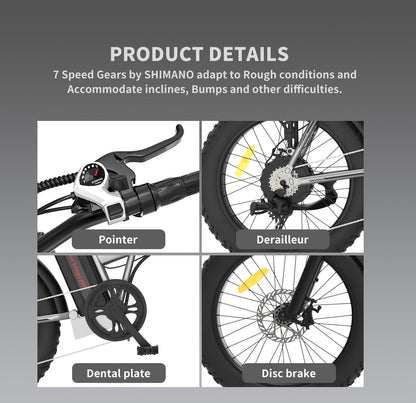UpTrend Deals foldable electric fat-tire bike 20in with shifter, derailleur, crank, disc brake on Tampa Home & Garden Store