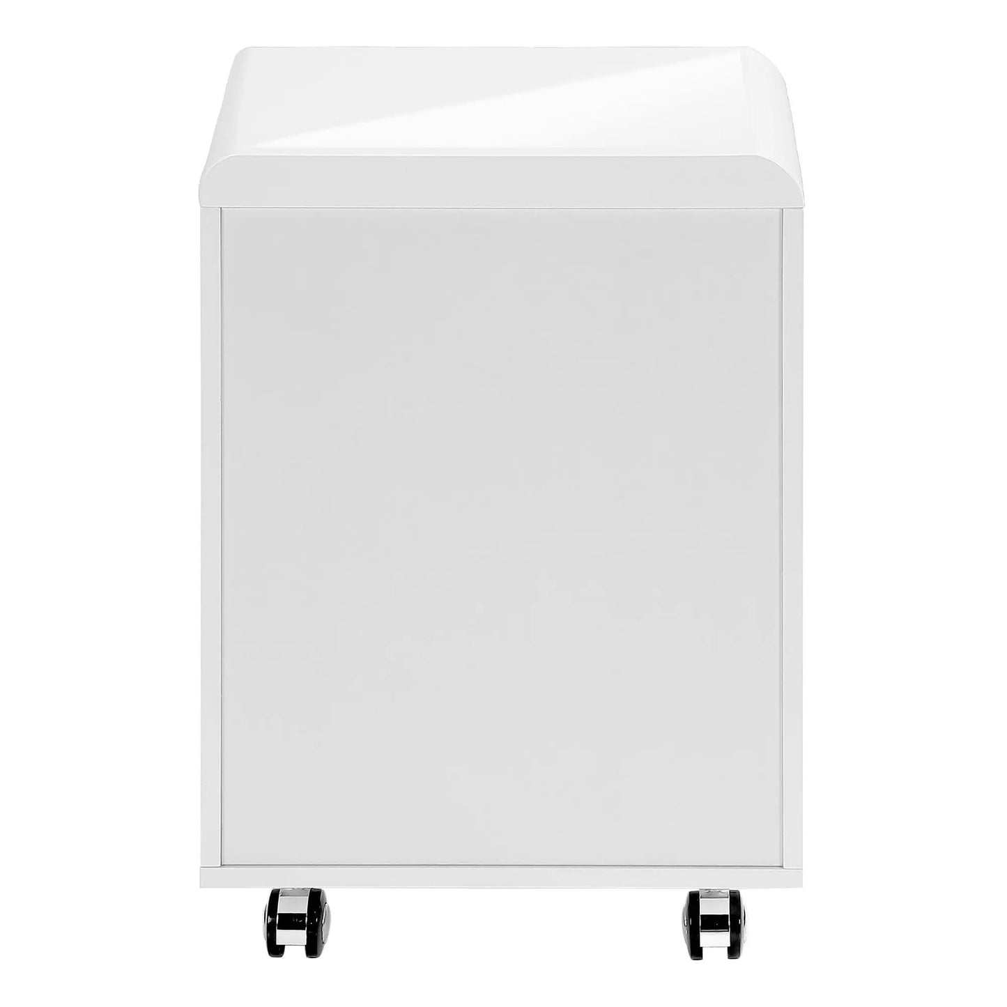 File cabinet rolling storage unit in glossy white finish with caster wheels on Tampa Home & Garden Store