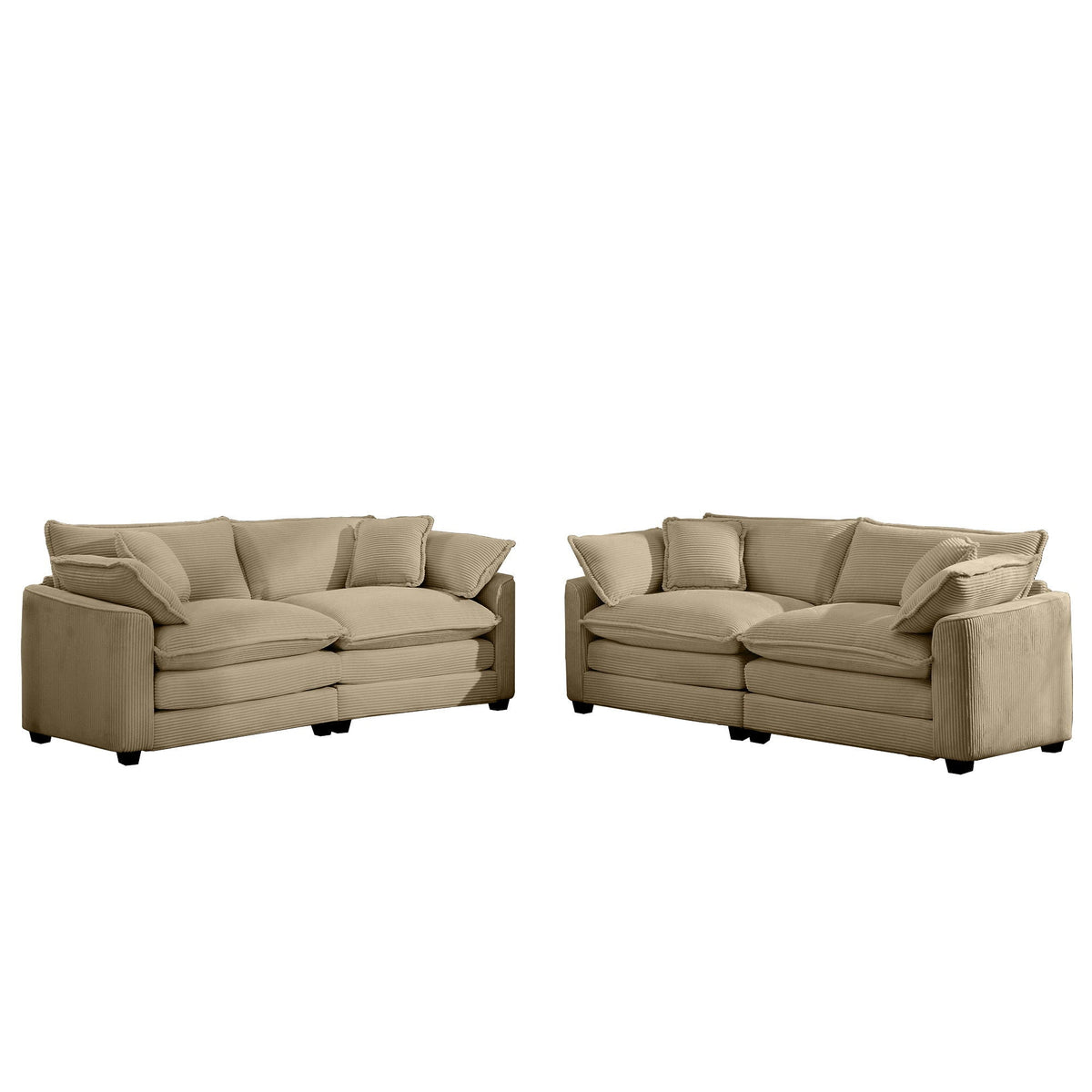 Elegant Oversized Sectional Sofa Set with Deep Seats beige upholstery by HouseOfZazla 3-Piece on Tampa Home & Garden Store