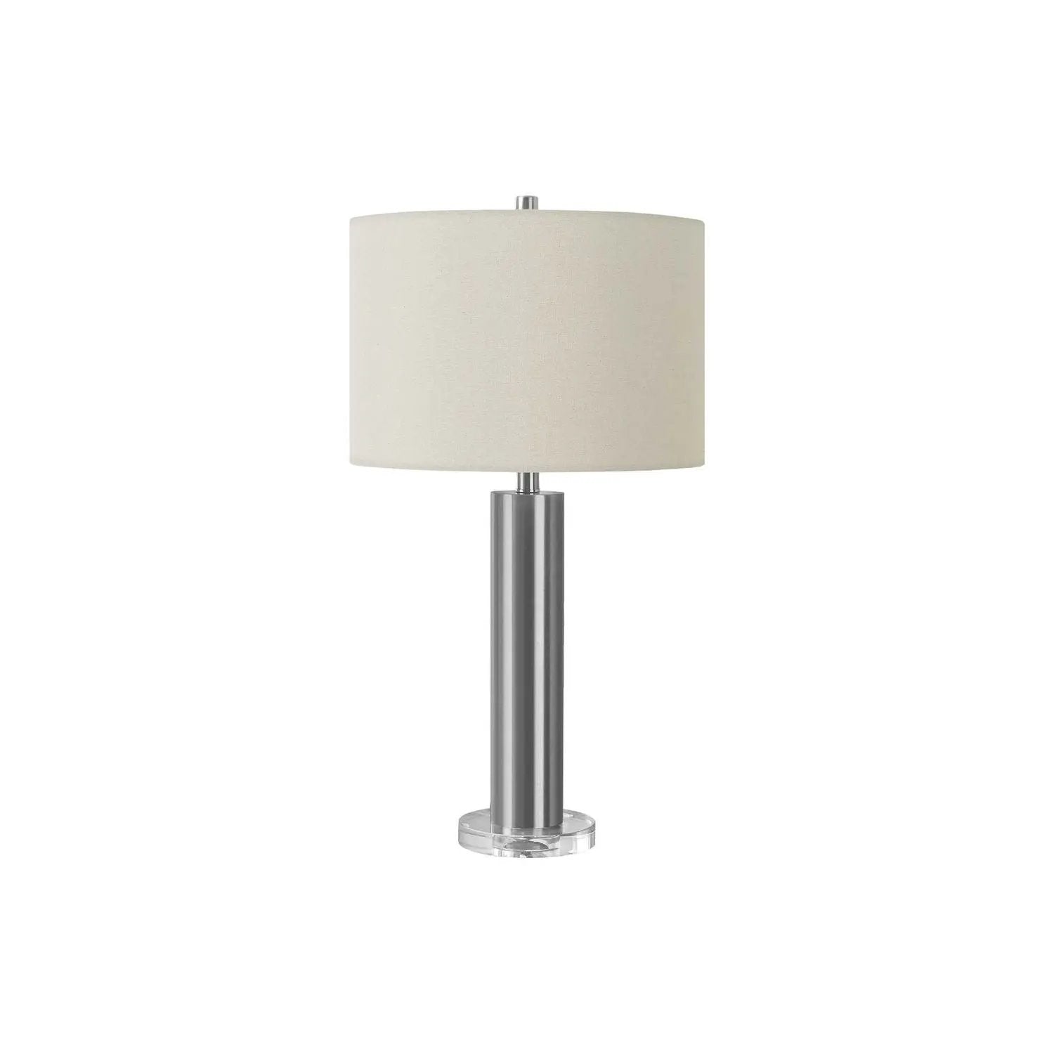 Table lamp contemporary chrome stem with beige shade by Unique Piece Furniture on Tampa Home & Garden Store