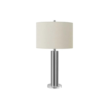 Table lamp contemporary chrome stem with beige shade by Unique Piece Furniture on Tampa Home & Garden Store