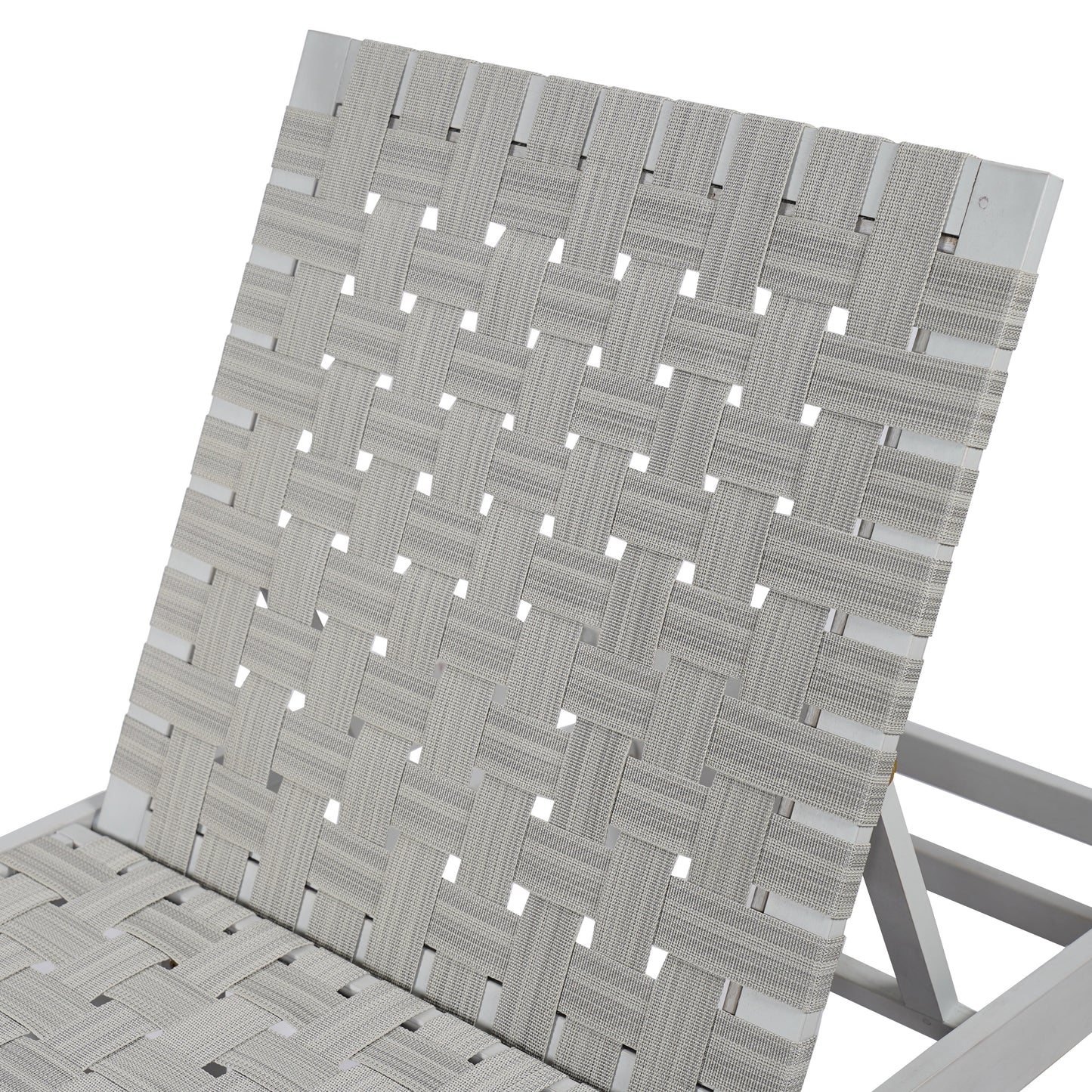 Outdoor Acacia Wood and Rope Chaise Lounge