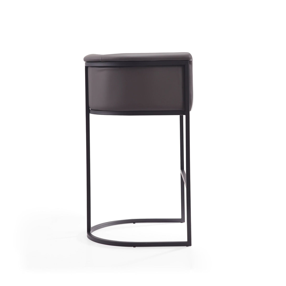 Cosmopolitan counter-height stool with upholstered taupe seat and black metal frame HouseOfZazla on Tampa Home & Garden Store