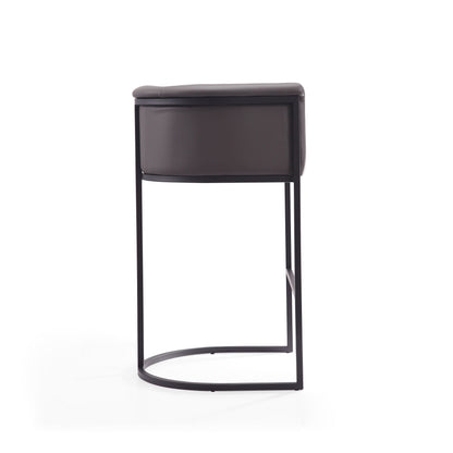 Cosmopolitan counter-height stool with upholstered taupe seat and black metal frame HouseOfZazla on Tampa Home & Garden Store